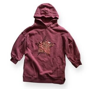 Next pink sequin star tunic hoodie